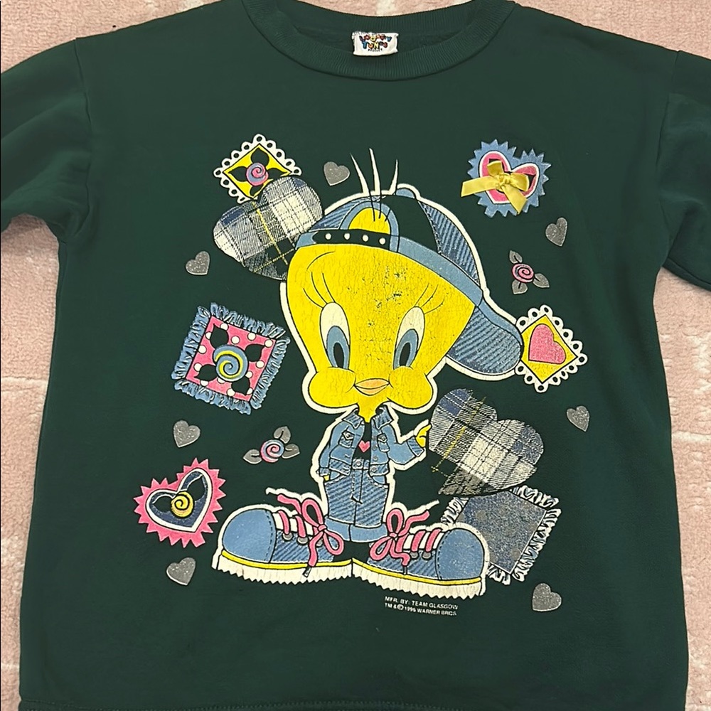 Warner Bros Green Long Sleeve Tweety Tee
